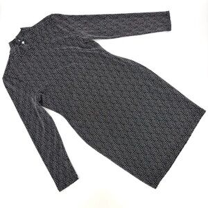 Rachel Zoe NWOT Black and Silver High Neck Open Back Long Sleeve Dress, Small